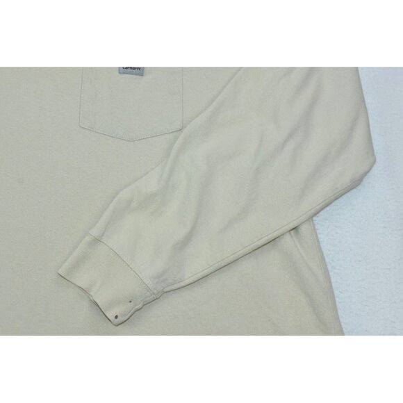 Carhartt K125 Men's Shirt Size XXL Beige Heavyweight Work Long Sleeve  -Flaws- - Picture 6 of 12